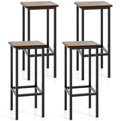 26-Inch Bar Stools with Footrest, Set of 4