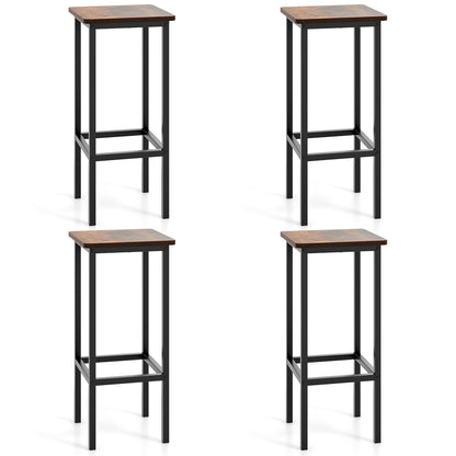 26-Inch Bar Stools with Footrest, Set of 4
