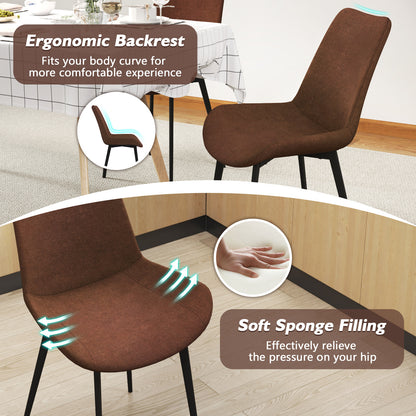 Upholstered Dining Chairs Set of 4 with Padded Backs