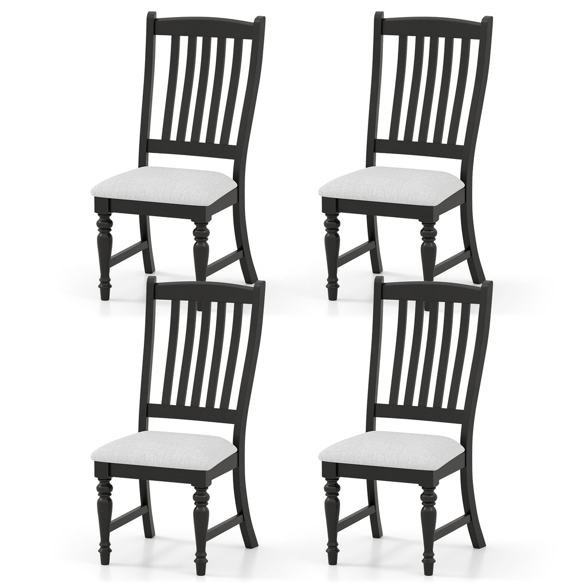 Dining Chairs Set of 4 with Solid Wood Legs