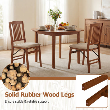 Foldable Upholstered Dining Chairs Set of 4 with Padded Seats