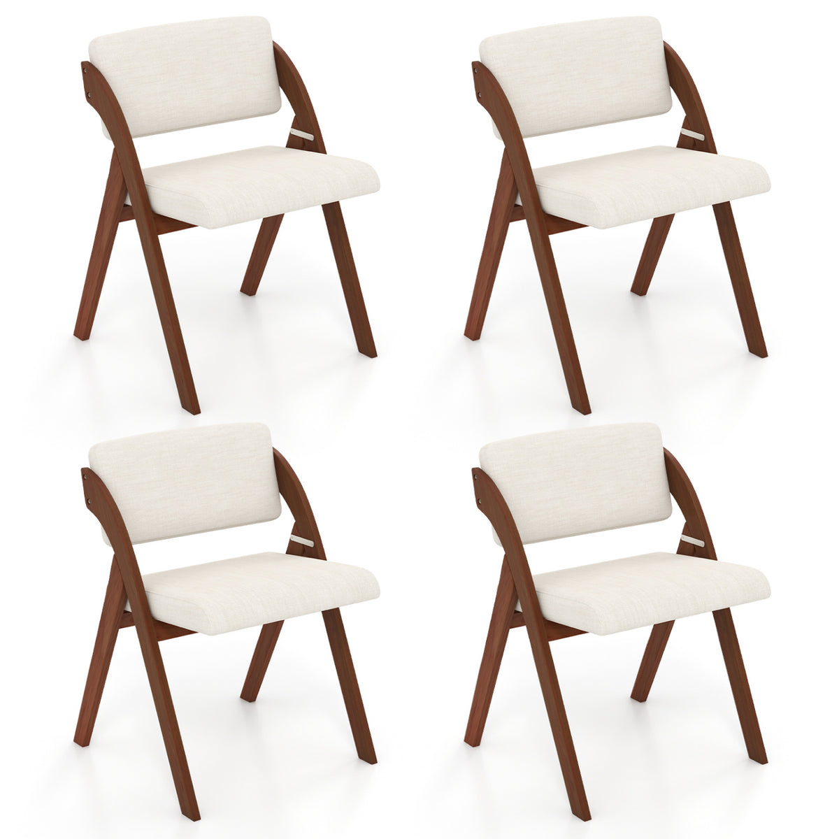 Folding Dining Chairs Set of 4 with Padded Seats