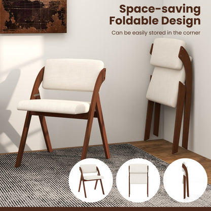 Folding Dining Chairs Set of 4 with Padded Seats