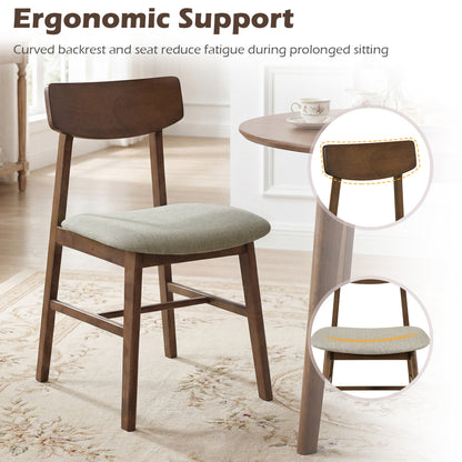 Dining Chairs Set of 4 with Curved Backrest - Walnut