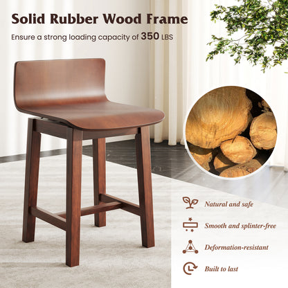 Swivel Dining Chairs Set of 2 with Low Back and Footrest
