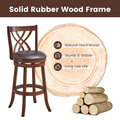 Swivel Counter Height Bar Stool with Cushioned Seat