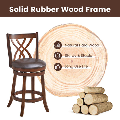 Swivel Counter Height Bar Stool with Cushioned Seat