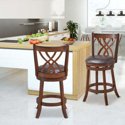 Swivel Counter Height Bar Stool with Cushioned Seat
