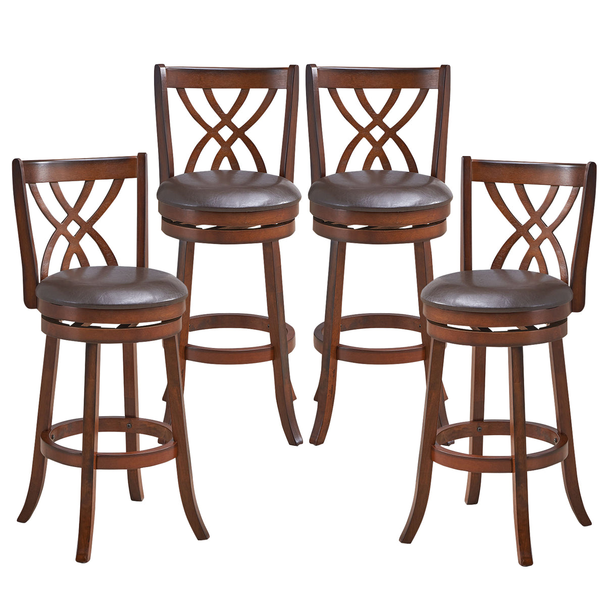 Swivel Counter Height Bar Stool with Cushioned Seat