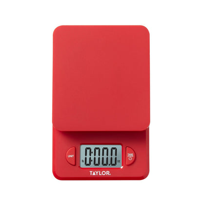 Taylor Compact Digital Kitchen Scale, 11 Lb. Capacity, Red - view 6