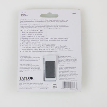 Taylor Digital Kitchen Timer with Clip, Magnet & Stand - view 2