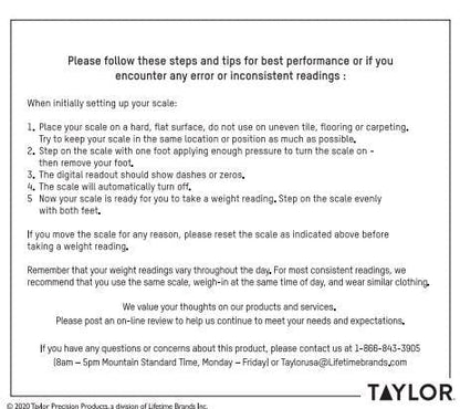 Taylor Talking Digital Bathroom Scale, Clear Glass, 440 Lb. - view 7