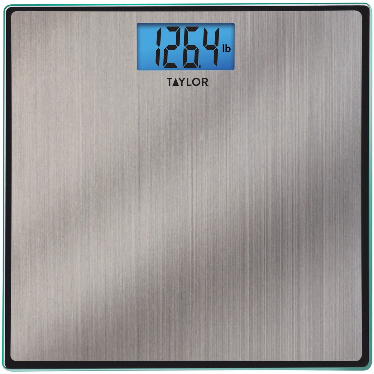 Taylor Stainless Steel Digital Bathroom Scale with Backlit Display, 400 Lb.