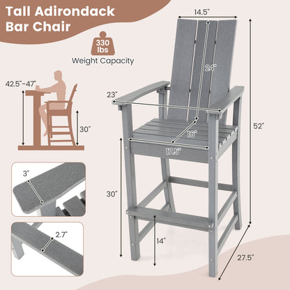 Tall Adirondack Bar Chair with Ergonomic High Back