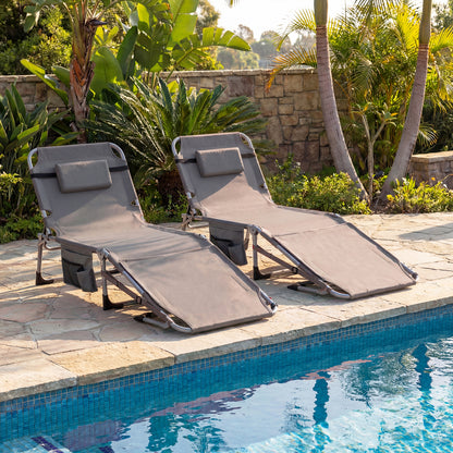 Tanning Chair with Face Hole & Adjustable Backrest - Gray