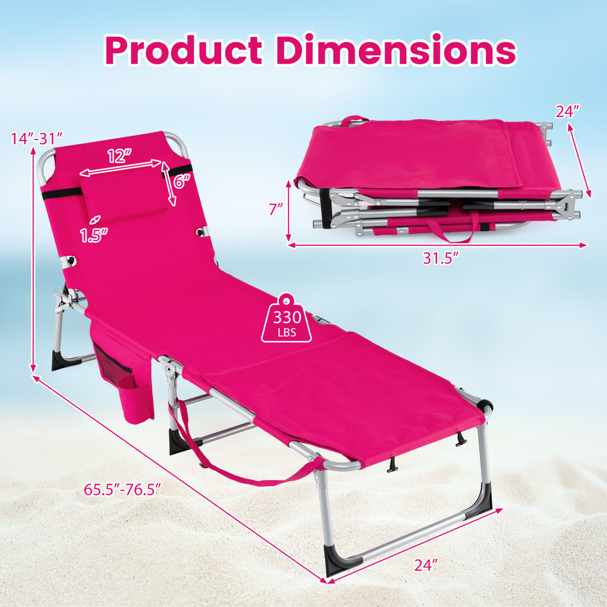 Tanning Chair with Face Hole & Adjustable Backrest - Gray