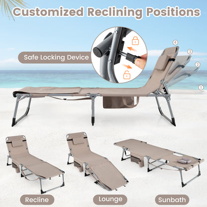 Tanning Chair with Face Hole & Adjustable Backrest - Gray