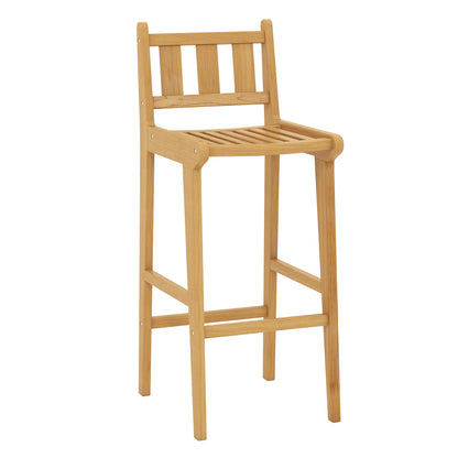 Teak Wood Bar Chair 30 Inch with Footrest and Backrest