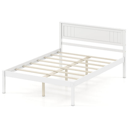 Twin/Full/Queen Size Sturdy Wooden Bed Frame with Headboard and Slat Support