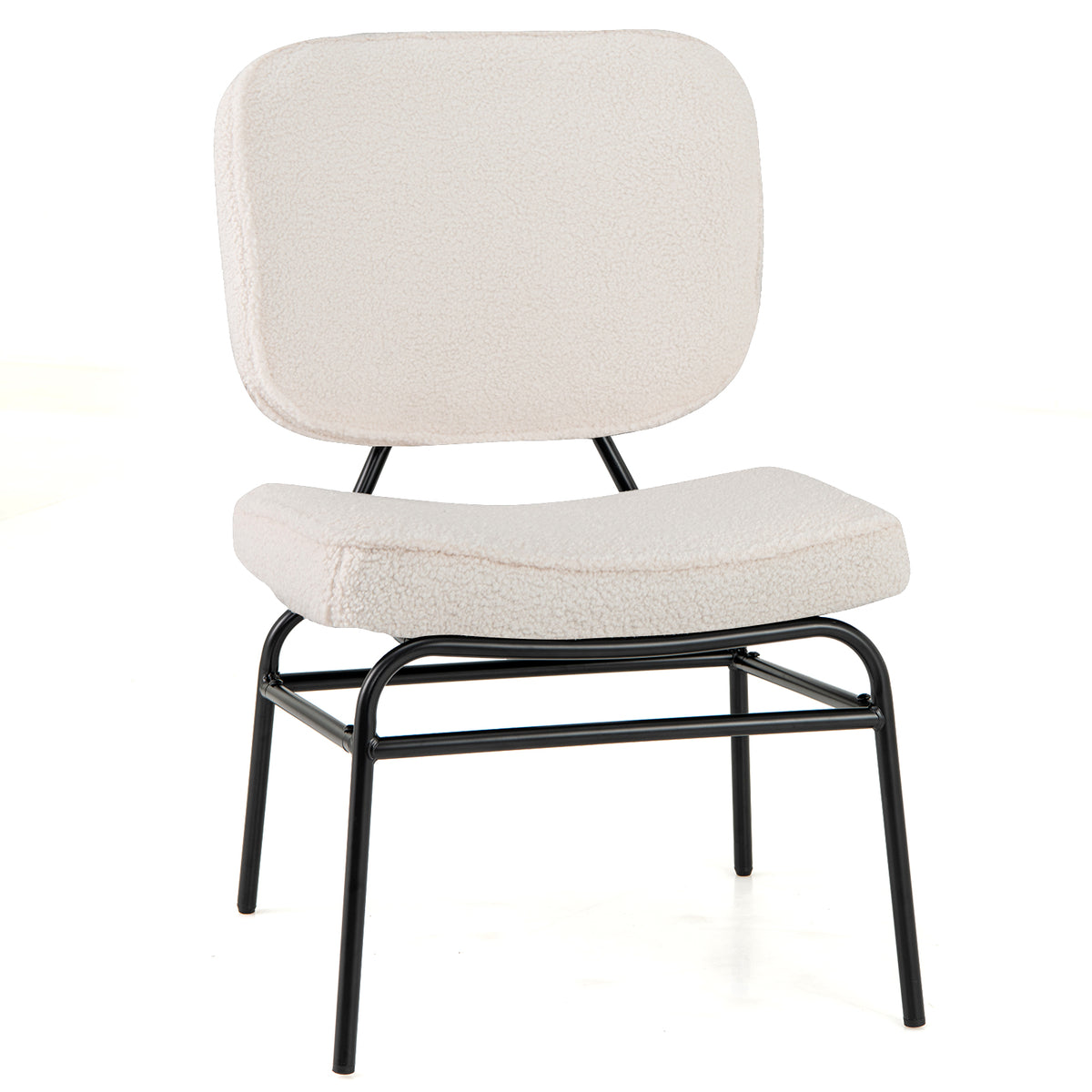 Sherpa Upholstered Accent Chair with Sponge Padding