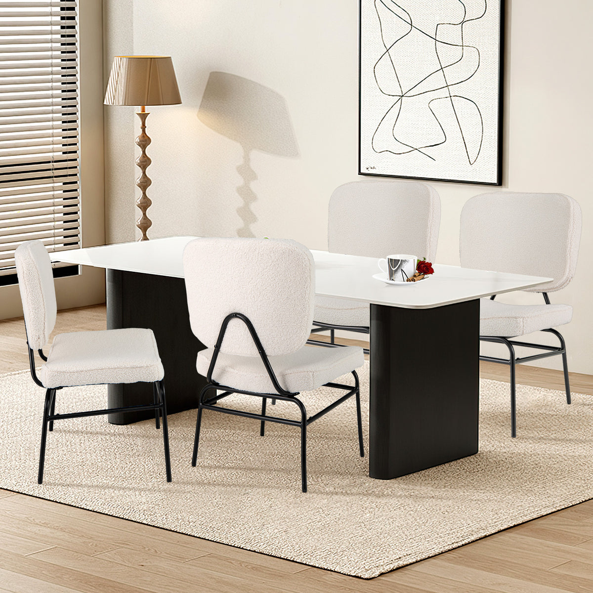 Sherpa Upholstered Accent Chair with Sponge Padding