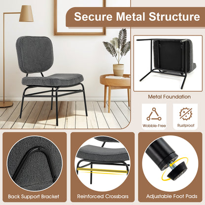 Sherpa Upholstered Accent Chair with Sponge Padding