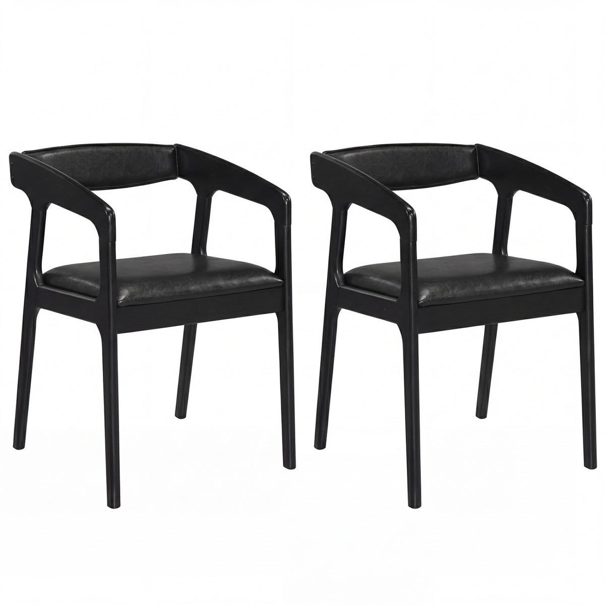 Upholstered Dining Armchairs Set of 2 with Padded Seats
