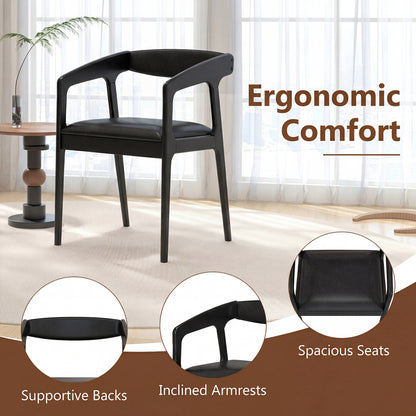 Upholstered Dining Armchairs Set of 2 with Padded Seats