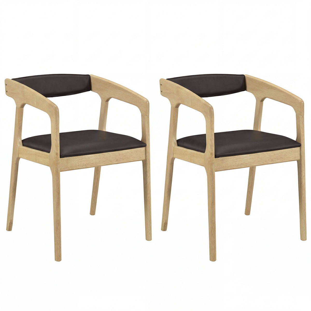 Upholstered Dining Armchairs Set of 2 with Padded Seats