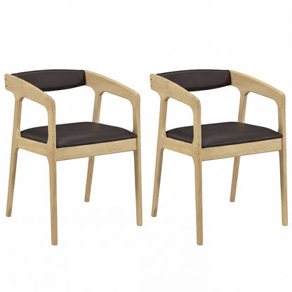 Upholstered Dining Armchairs Set of 2 with Padded Seats