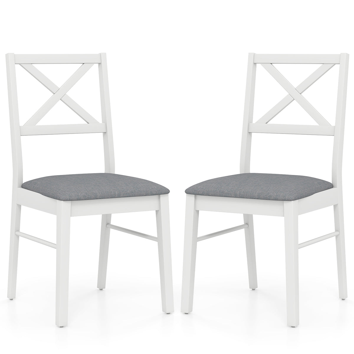 Upholstered Dining Chairs Set of 2 with Rubber Wood Frame