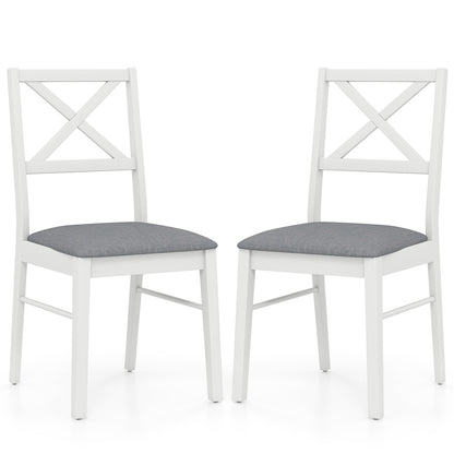 Upholstered Dining Chairs Set of 2 with Rubber Wood Frame