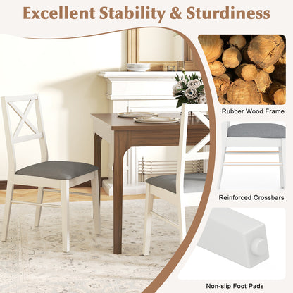Upholstered Dining Chairs Set of 2 with Rubber Wood Frame