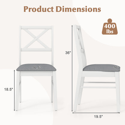 Upholstered Dining Chairs Set of 2 with Rubber Wood Frame