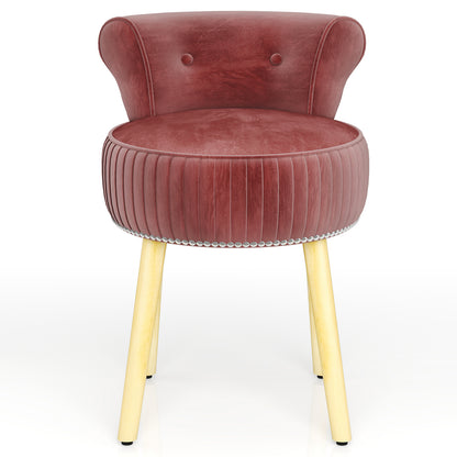 Velvet Vanity Chair with Tufted Low Back