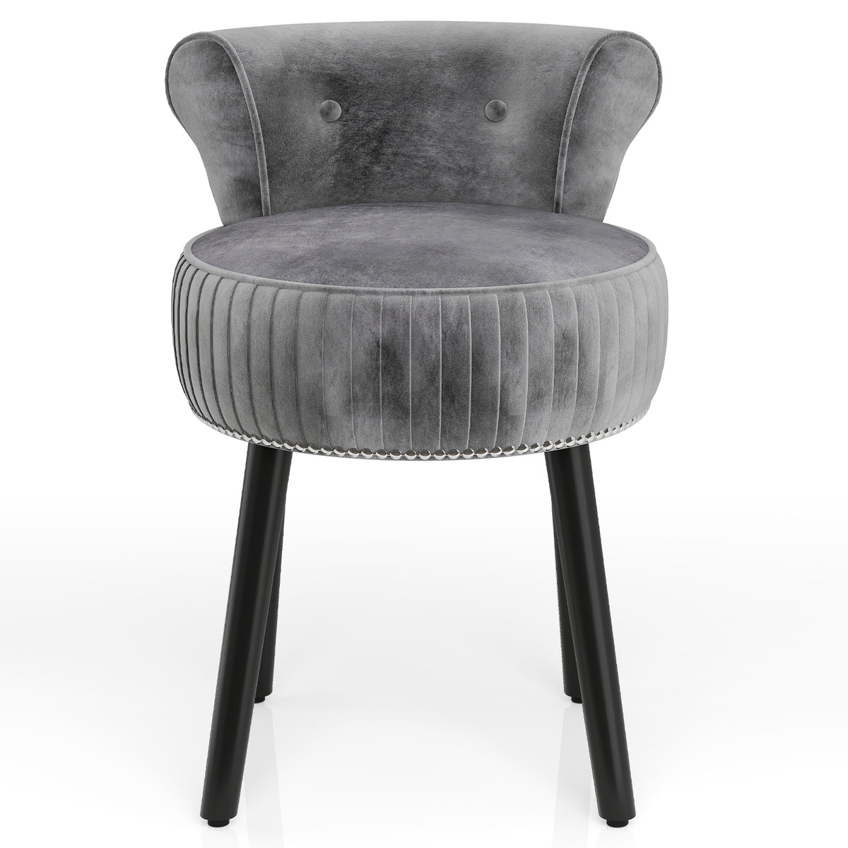 Velvet Vanity Chair with Tufted Low Back