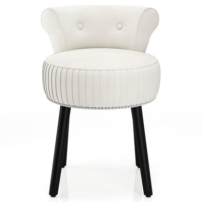 Velvet Vanity Chair with Tufted Low Back