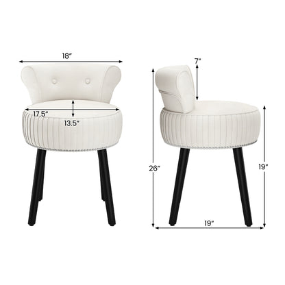 Velvet Vanity Chair with Tufted Low Back