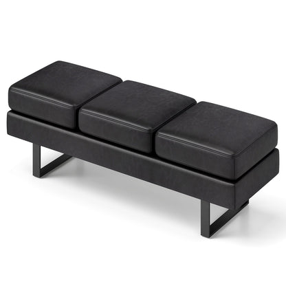 Waiting Room Bench Seating Long Bench with Metal Frame Leg