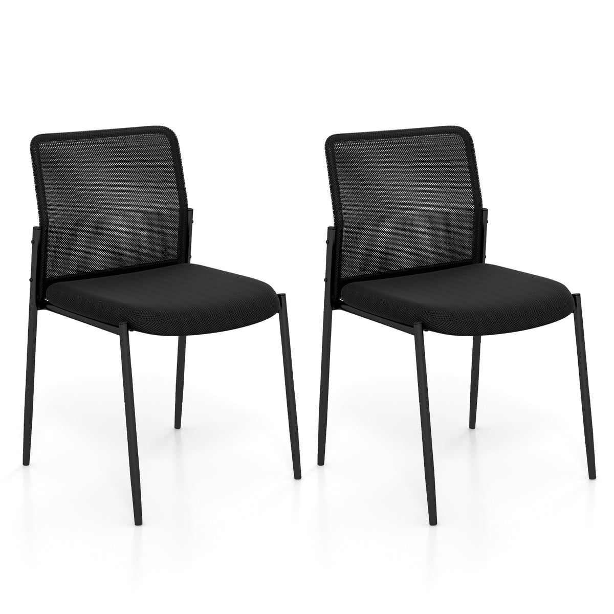Conference Chair Set of 2 with Mesh Back and Padded Seat