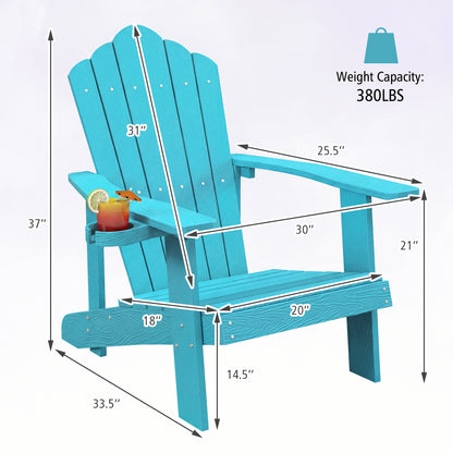 Adirondack Chair with Cup Holder - Weather Resistant HIPS
