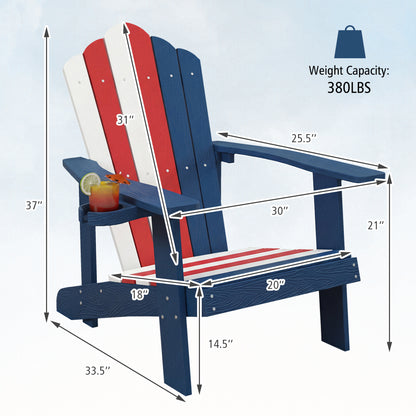 Adirondack Chair with Cup Holder - Weather Resistant HIPS