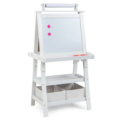 3 in 1 Double-Sided Storage Art Easel-Brown
