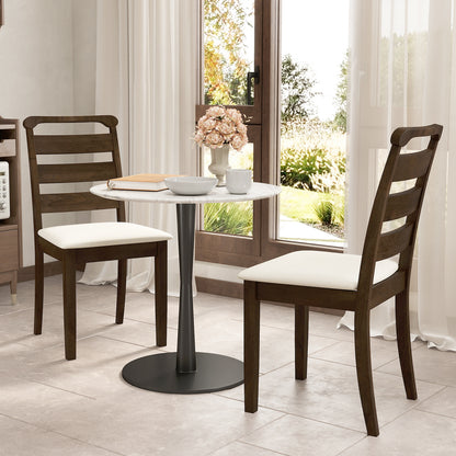 Upholstered Dining Chairs Set of 2 - Walnut Wood Frame