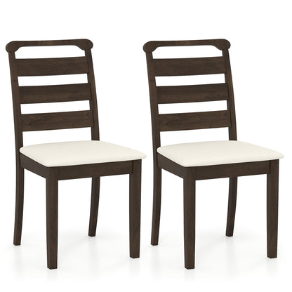 Upholstered Dining Chairs Set of 2 - Walnut Wood Frame
