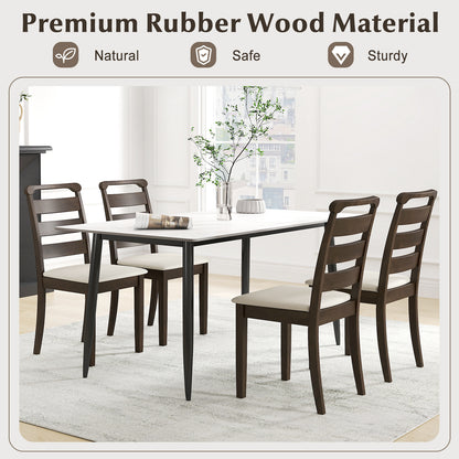 Upholstered Dining Chairs Set of 2 - Walnut Wood Frame
