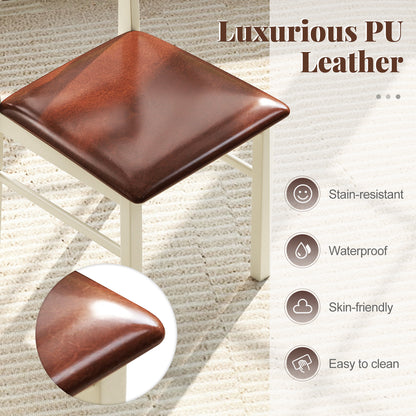 Dining Chairs Set of 2 with PU Leather Upholstery