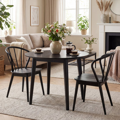 Dining Chairs Set of 2 with High Spindle Back and Wide Seat