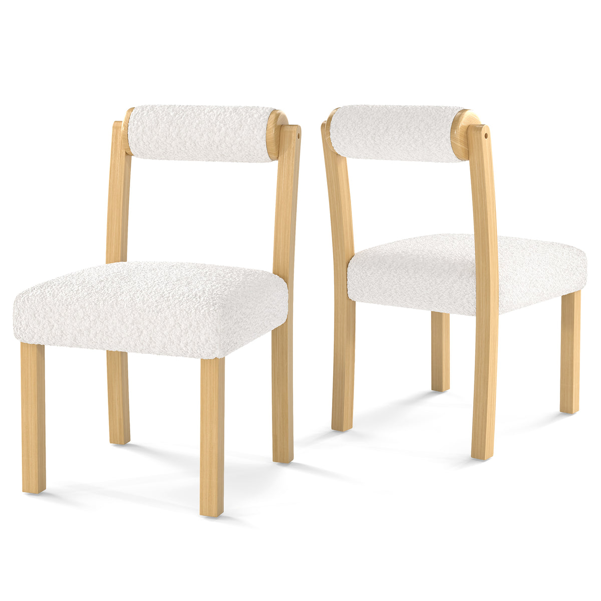Dining Chairs Set of 2 with Faux Sherpa Upholstery