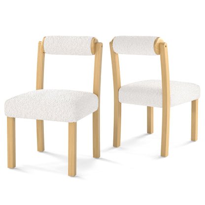 Dining Chairs Set of 2 with Faux Sherpa Upholstery